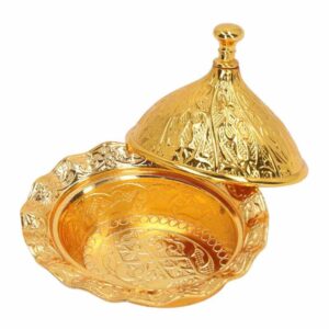 Gold Sugar Bowl Sugar Bowl Retro with Lid for Party