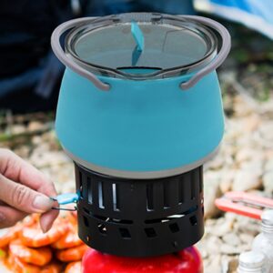 Multifunctional Portable Silicone Kettle Collapsible Boiler Foldable Water Pot Stainless Steel Bottom for Outdoor Kitchen Tools