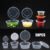50pcs/Set 250ml 30ml 40ml Disposable Plastic Takeaway Sauce Cup Containers Food Box with Hinged Lids Pigment Paint Box Reusable